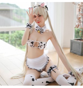 FEE ET MOI - Charming Cow Print Bikini Set (White)